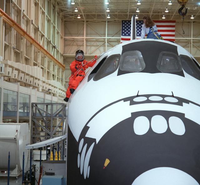 NASA image: STS-95 crew training - emergency egress training at bldg 9
