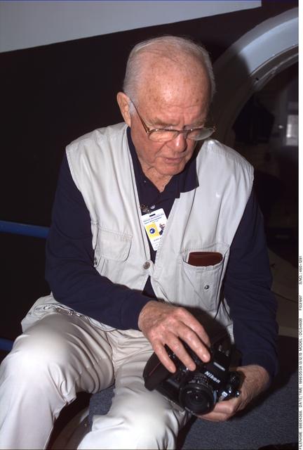 NASA image: STS-95 mission specialist Senator John Glenn in FFT on 05-08-98