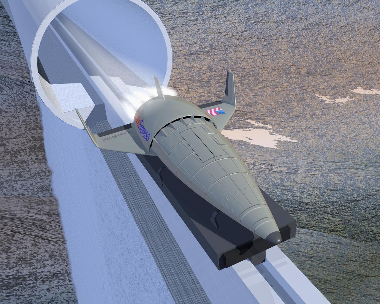 Pictured is an artist's concept of the Rocket Based Combined Cycle (RBCC) launch. The RBCC's overall objective is to provide a technology test bed to investigate critical technologies associated with opperational usage of these engines. The program will focus on near term technologies that can be leveraged to ultimately serve as the near term basis for Two Stage to Orbit (TSTO) air breathing propulsions systems and ultimately a Single Stage To Orbit (SSTO) air breathing propulsion system.