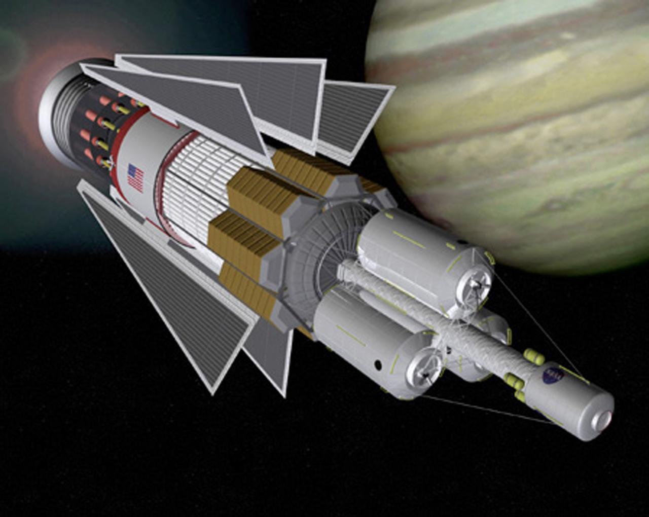 In the 1960's U.S. Government laboratories, under Project Orion, investigated a pulsed nuclear fission propulsion system. Based on Project Orion, an interplanetary vehicle using pulsed fission propulsion would incorporate modern technologies for momentum transfer, thermal management, and habitation design.