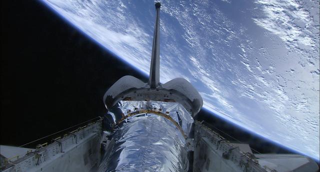 NASA image: Views of the Chandra telescope take with HDTV on STS-93