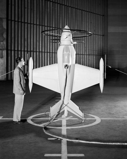 NASA image: Lockheed XFV-1 model in the 40x80 foot Wind Tunnel at NASA Ames Research Center.
