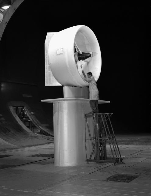 Bell Full-Scale X-22A Ducted Fan with Semi-Span Mount in Ames 40x80ft Wind Tunnel.