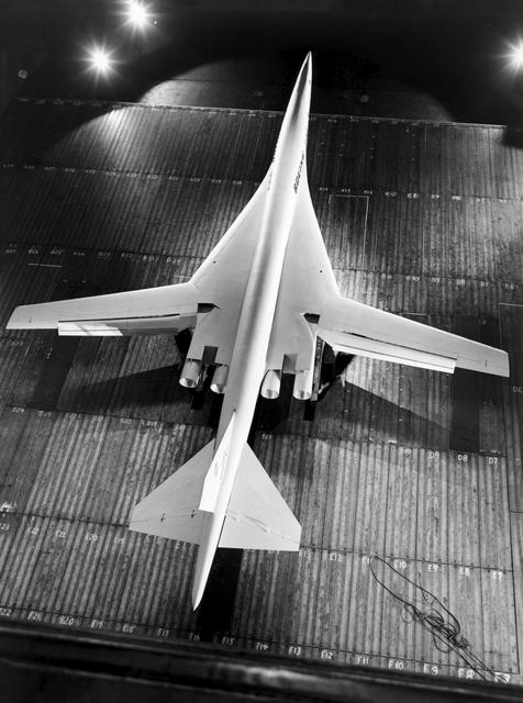 NASA image: Boeing SST Model Mounted in Ames 40x80 Foot Wind Tunnel.