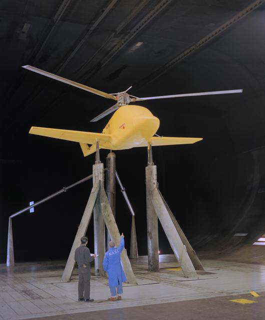 NASA image: Lockheed Stopped Rotor in the Ames 40x80 Foot Wind Tunnel.