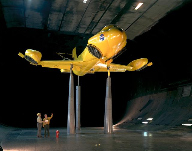NASA image: AC75-0919. Lift Fan STOL Transport in Ames 40x80 Foot Wind Tunnel.