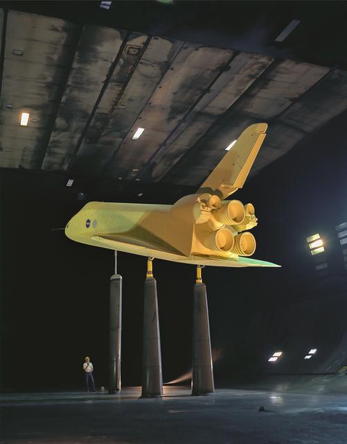 NASA image: Space Shuttle SSV Orbiter Model In 40x80 Foot Wind Tunnel.