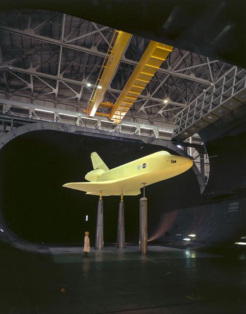 NASA image: Space Shuttle SSV Orbiter Model In 40x80 Foot Wind Tunnel.