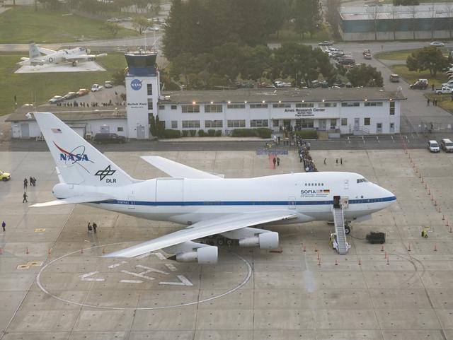 NASA image: Thousands of NASA Ames employees and their families toured NASA's SOFIA flying observatory during its first visit to NASA Ames Research Center, Jan. 14, 2008