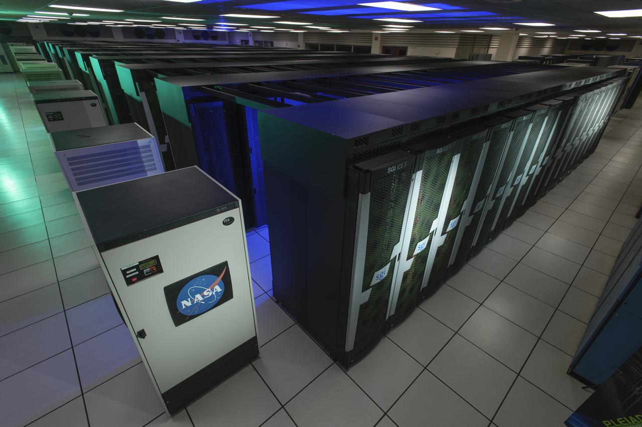Supercomputer Pleiades as installed in the Spectra Logic room 131 of NASA Ames Numerical Aerodynamic Simulation (NAS) Facility N-258 located in Silicon Valley, CA.