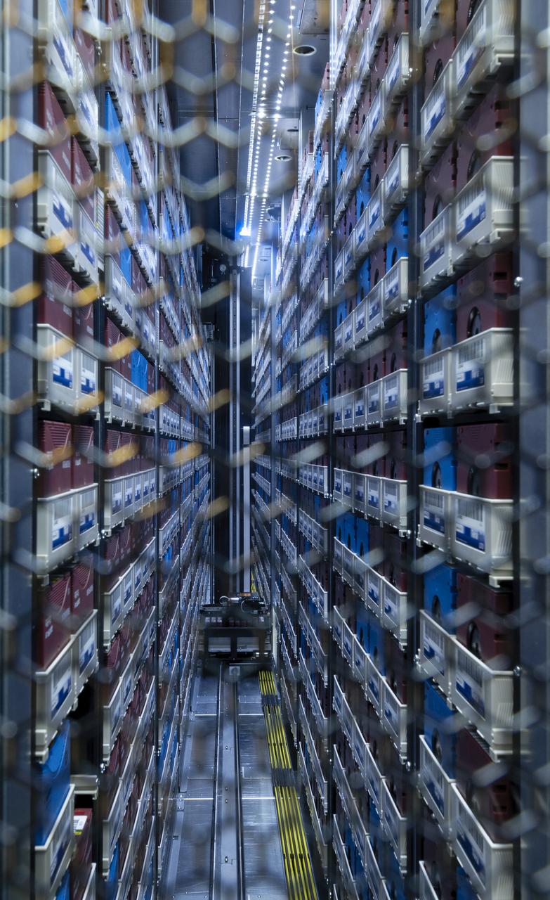Interior view of the Supercomputer Pleiades as installed in the Spectra Logic room 131 of NASA Ames Numerical Aerodynamic Simulation (NAS) Facility N-258 located in Silicon Valley, CA.