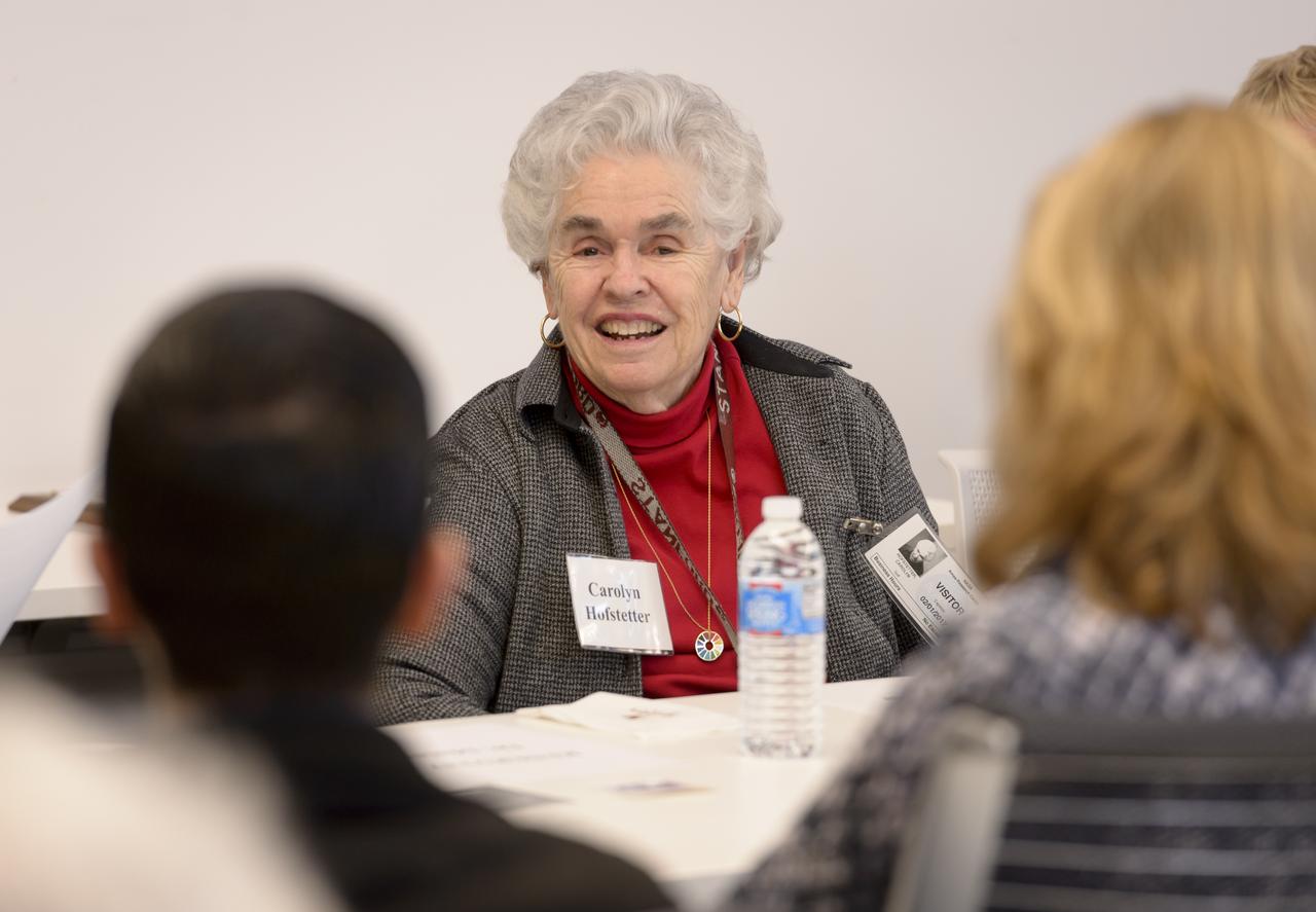 Ames Women's Influence Network (WIN) Hidden Figures talk with "Computers" Carolyn Hofstetter and Carol Mead co-sponsored by the AAAG. Computer Carolyn Hofstetter during Q & A