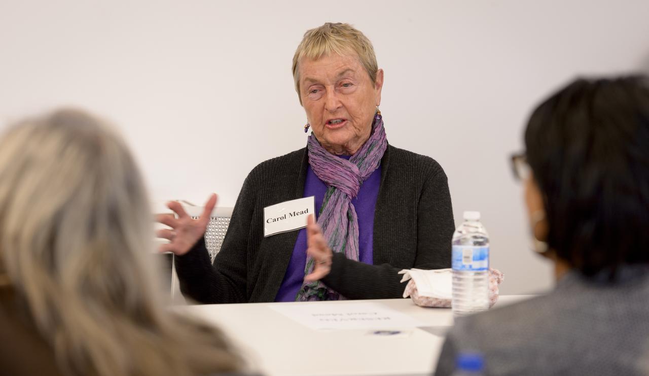 Ames Women's Influence Network (WIN) Hidden Figures talk with "Computers" Carolyn Hofstetter and Carol Mead co-sponsored by the AAAG.  Computer Carol Mead during Q& A