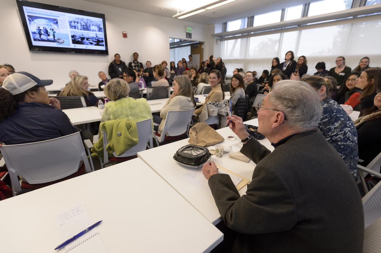 Ames Women's Influence Network (WIN) Hidden Figures talk with "Computers" Carolyn Hofstetter and Carol Mead co-sponsored by the AAAG. Jack Boyd talk of working in the same 6ft w.t. group as Carol Mead.