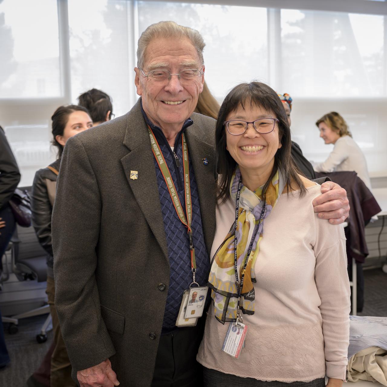 Ames Women's Influence Network (WIN) Hidden Figures talk with "Computers" Carolyn Hofstetter and Carol Mead co-sponsored by the AAAG. Attending event are Jack Boyd and Cathy Lee