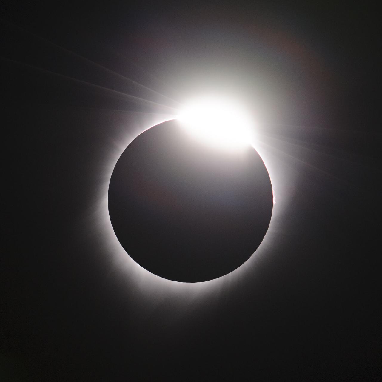 2017 Solar Eclipse first images from Oregon State Fair Grounds, Salem, Oregon. This image taken at 10:19:24  on August 21, 2017 as Oregon begins to see first light 'diamond' following totality.