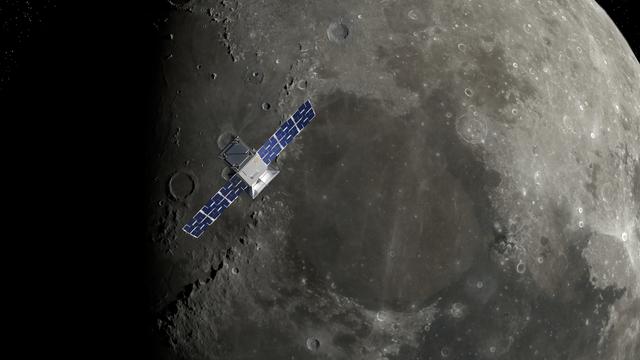 NASA image: CAPSTONE over the lunar North Pole (Illustration)