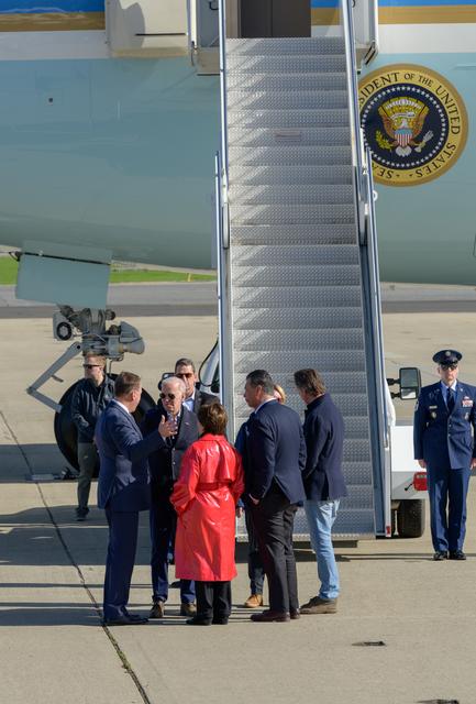 NASA image: U.S. President Joe Biden Arrives Aboard Air Force One at Moffett Federal Airfield