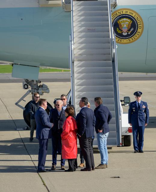 NASA image: U.S. President Joe Biden Arrives Aboard Air Force One at Moffett Federal Airfield
