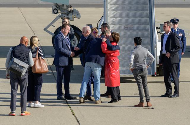 NASA image: U.S. President Joe Biden Arrives Aboard Air Force One at Moffett Federal Airfield