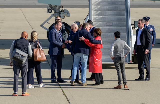 NASA image: U.S. President Joe Biden Arrives Aboard Air Force One at Moffett Federal Airfield