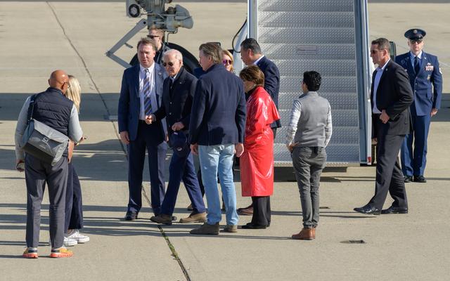 NASA image: U.S. President Joe Biden Arrives Aboard Air Force One at Moffett Federal Airfield