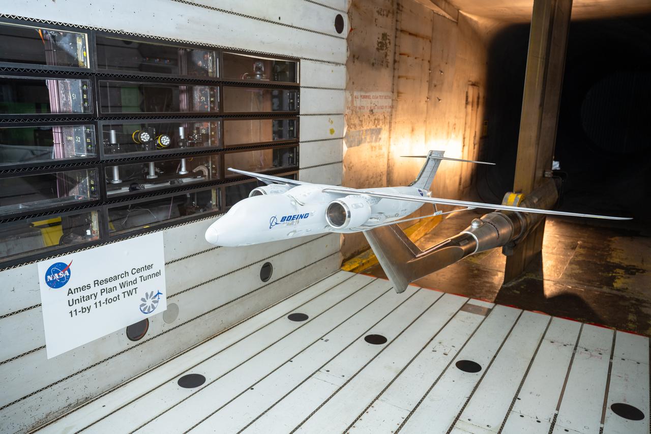 NASA’s Sustainable Flight Demonstrator project completed wind tunnel tests on a Boeing-built X-66 full-span model during a 13-week campaign between January and March 2025. The tests were completed in the 11-Foot Transonic Unitary Plan Facility at NASA’s Ames Research Center in California’s Silicon Valley. The model underwent tests in expected flight conditions to obtain engineering data to help improve the aircraft’s design and flight simulators.