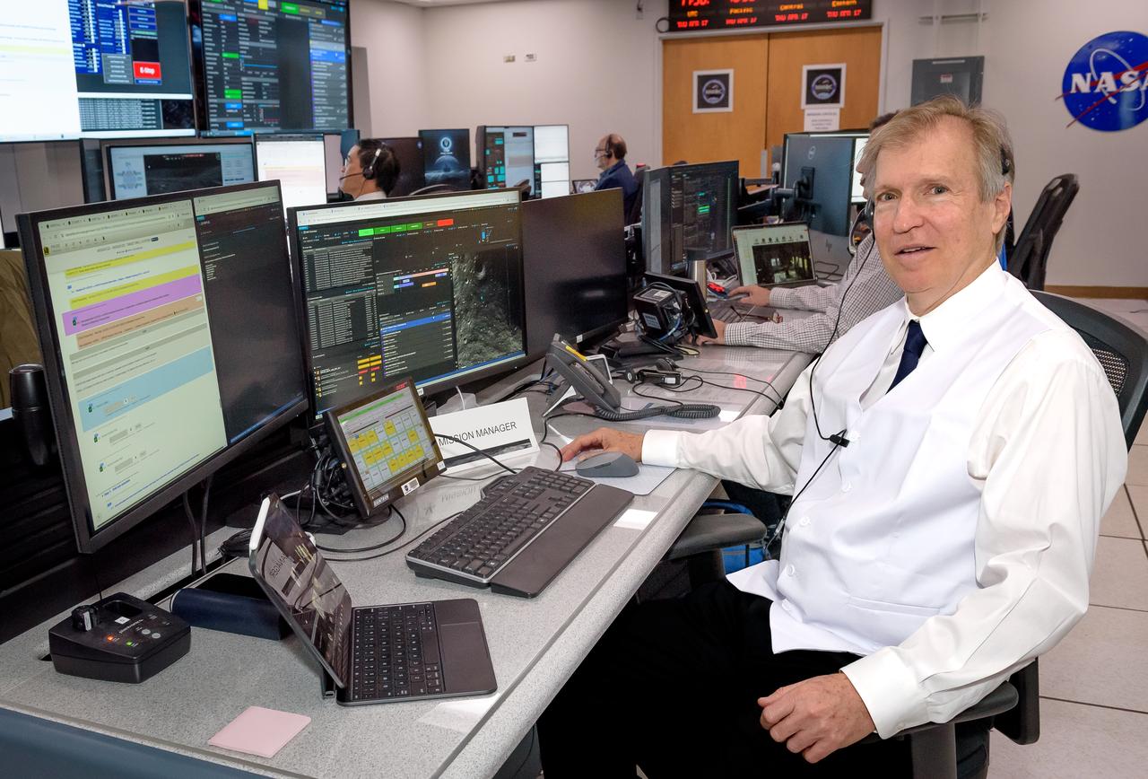 Volatiles Investigating Polar Exploration Rover (VIPER) mission systems manager Jay Trimble, during the vehicle operational readiness test in the Multi-Mission Operations Center (MMOC), N240A.