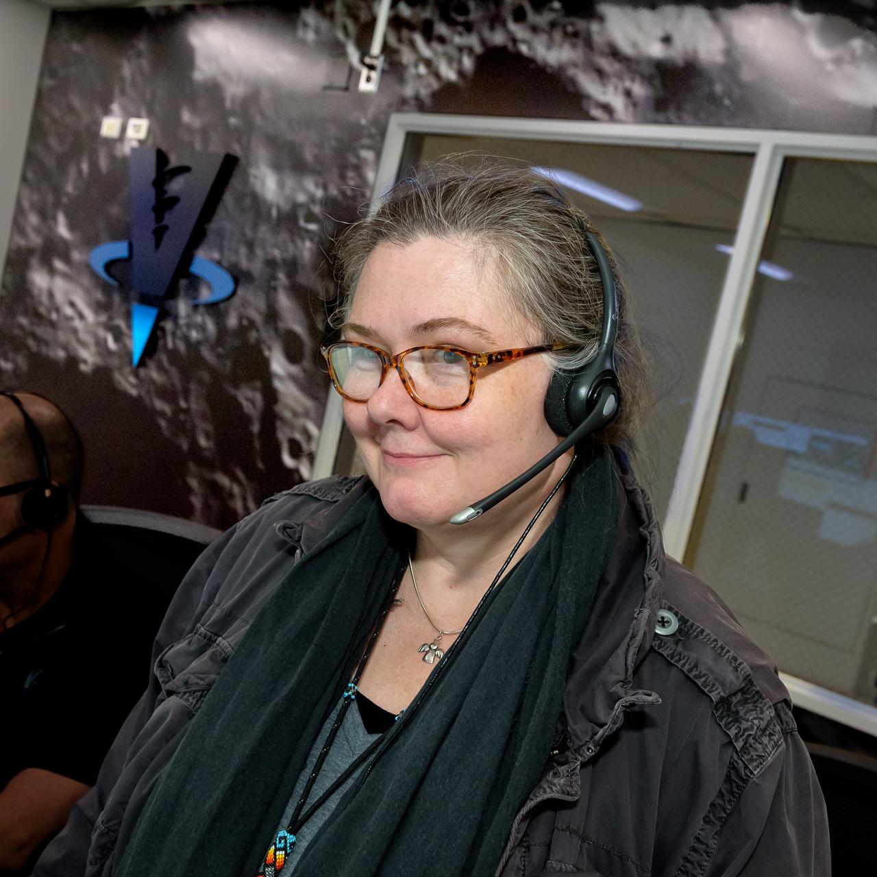 Sybil Adams during the Volatiles Investigating Polar Exploration Rover (VIPER) vehicle operational readiness test in the Multi-Mission Operations Center (MMOC), N240A.