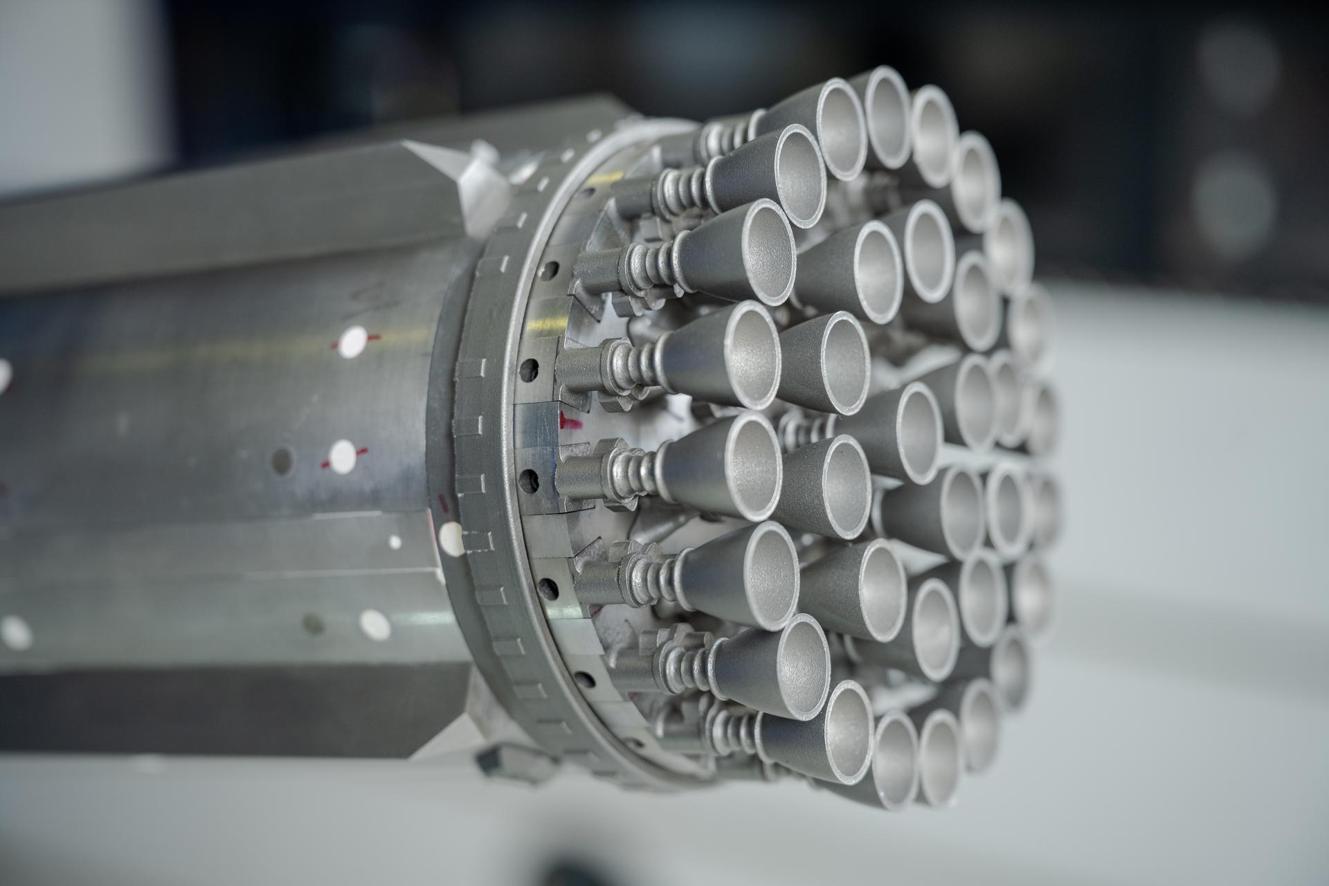 These photos show how engineers with conducted testing on a 1.2% scale model of SpaceX’s Super Heavy Version 3 rocket booster at NASA’s Ames Research Center in California’s Silicon Valley. The tests focused on better understanding the extreme aerodynamic forces the rocket can experience during re-entry and builds on a previous test series completed at NASA Ames in 2024.  NASA is working with SpaceX to develop the company’s Starship Human Landing System (HLS) to safely carry astronauts from lunar orbit to the Moon’s surface and back. The upgraded Super Heavy rocket booster is part of SpaceX’s Starship launch system. 