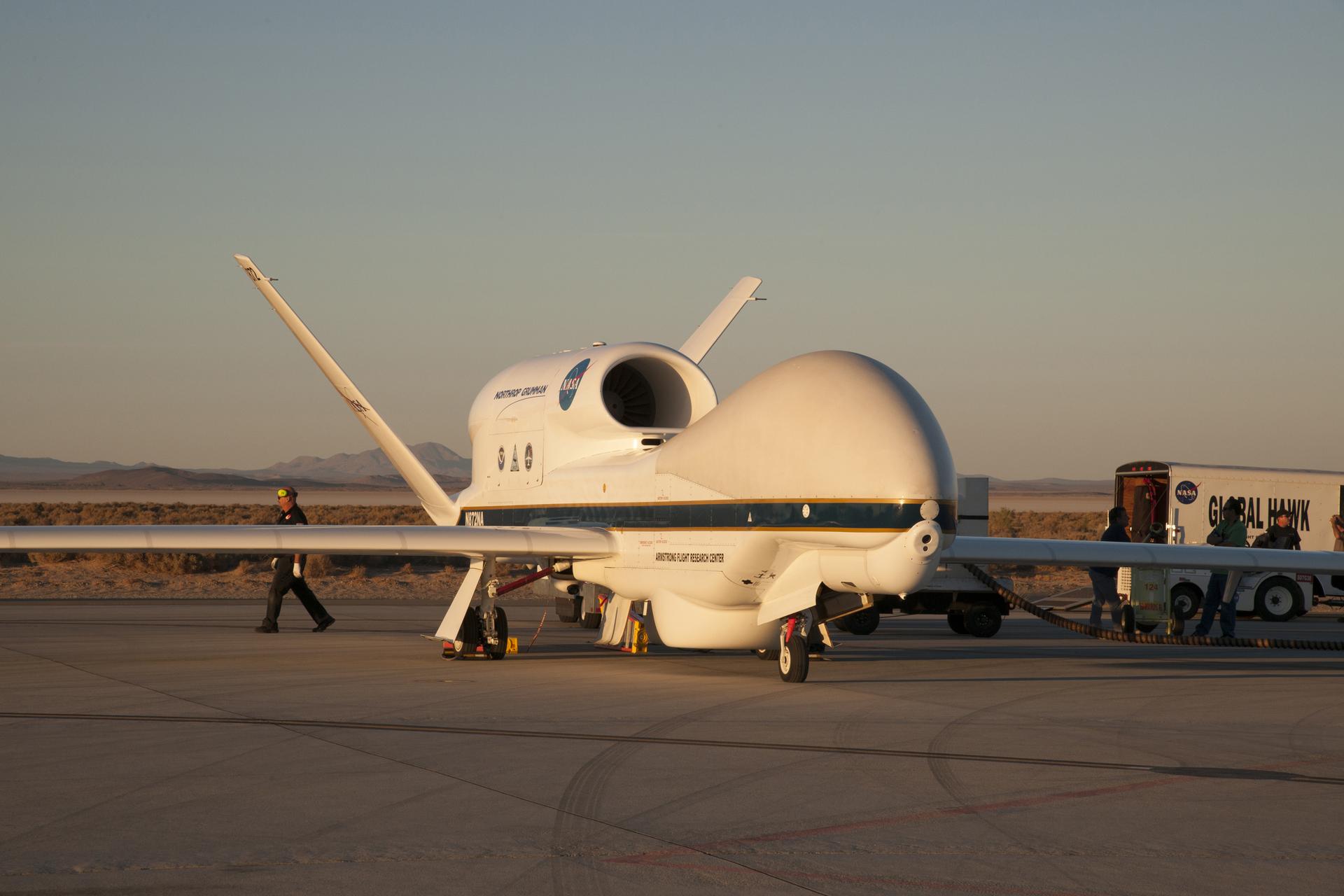 NASA’s Global Hawk aircraft was deployed to Florida from Armstrong Flight Research Center at Edwards, CA. on Oct. 6 to monitor and take scientific measurements of Hurricane Matthew.