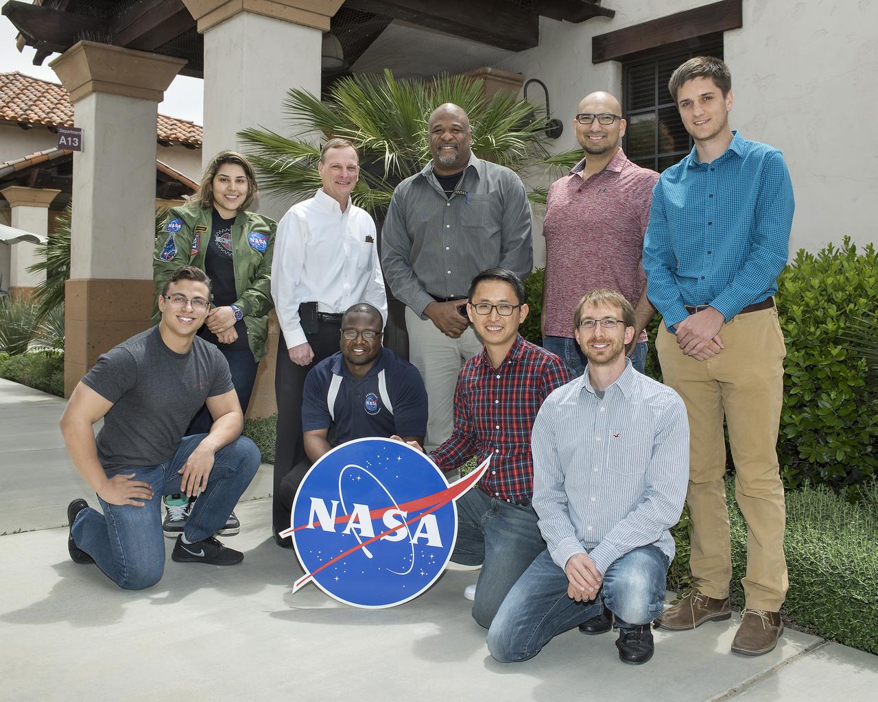The Fiber Optic Sensing System team includes in the front from left Nick Finks, Ryan Warner, Patrick Chan and Paul Bean. In the back row from left are Shideh Naderi, Jeff Bauer, Allen Parker, Frank Pena and Nathan Perreau. Lance Richards, Anthony Piazza and Phil Hamory are current FOSS team members who are not pictured.