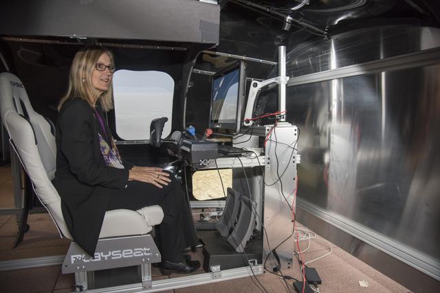 NASA image: NASA Acting Deputy Chief Technologist Vicki Crisp in a Flight Simulator at NASA's Armstrong Flight Research Center
