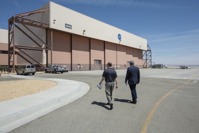 NASA image: Armstrong Center Director McBride provides NASA Administrator Bridenstine first tour of the California Armstrong Flight Research Center. 