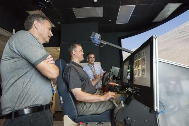 NASA image: Bridenstine practices flight in X-57 Simulator for NASA's Experimental All-Electric Aircraft