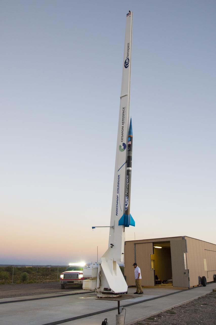 NASA's Flight Opportunities funds flight of space technology on UP Aerospace's rocket poised to launch at Spaceport America in New Mexico.