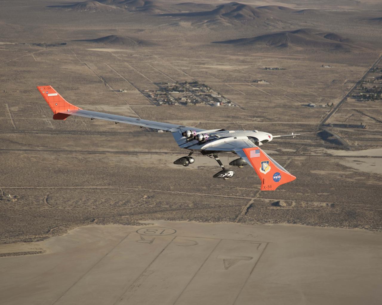 The X-56A flies a mission Oct. 18, 2018.