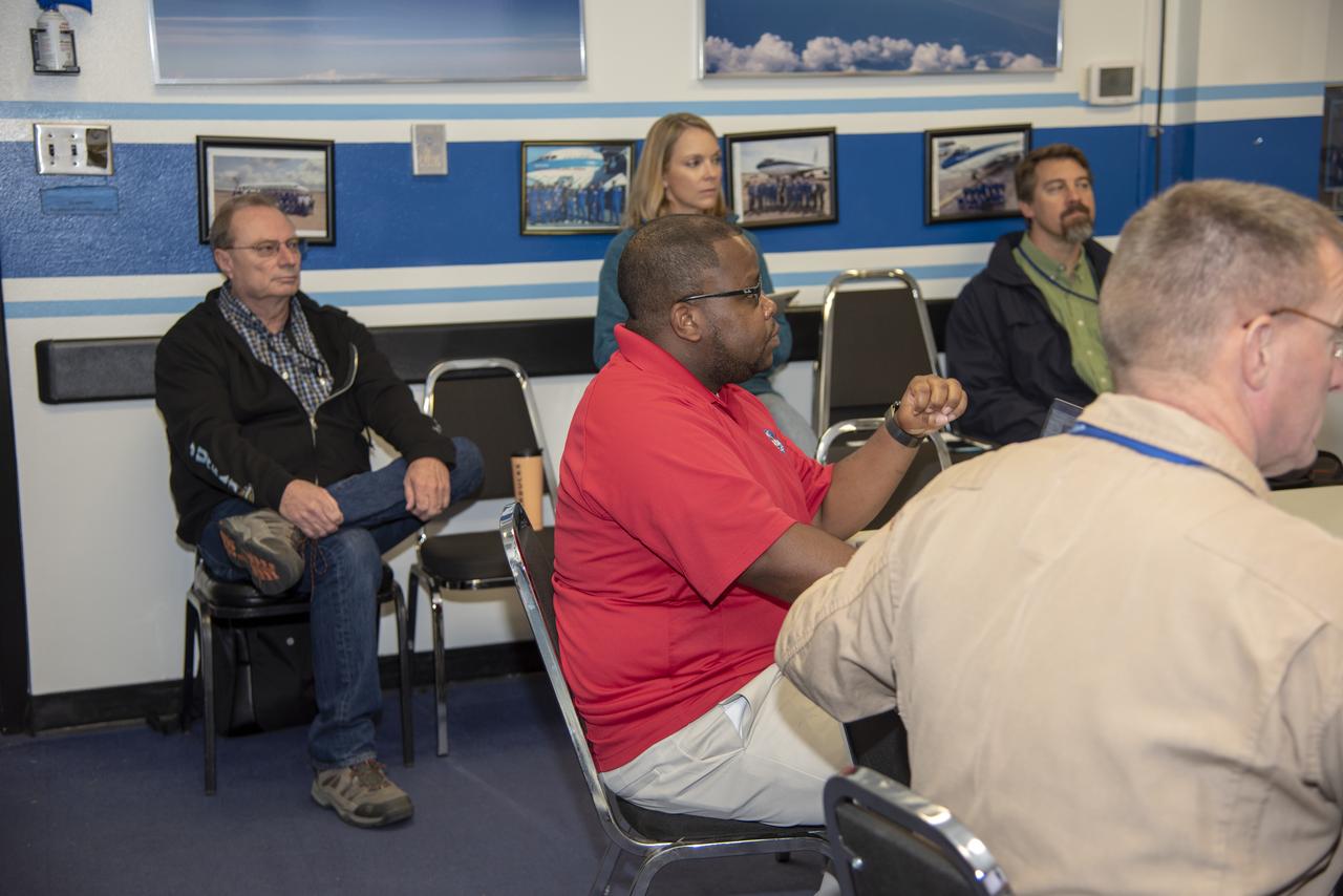NASA pilots, engineers, and communications specialists brief the day’s operations prior to a supersonic research flight for QSF18, taking off from Ellington Field in Houston, Texas. The flights are meant to validate NASA’s techniques and technology for gather community feedback data for X-59’s Low-Boom Flight Demonstration mission.
