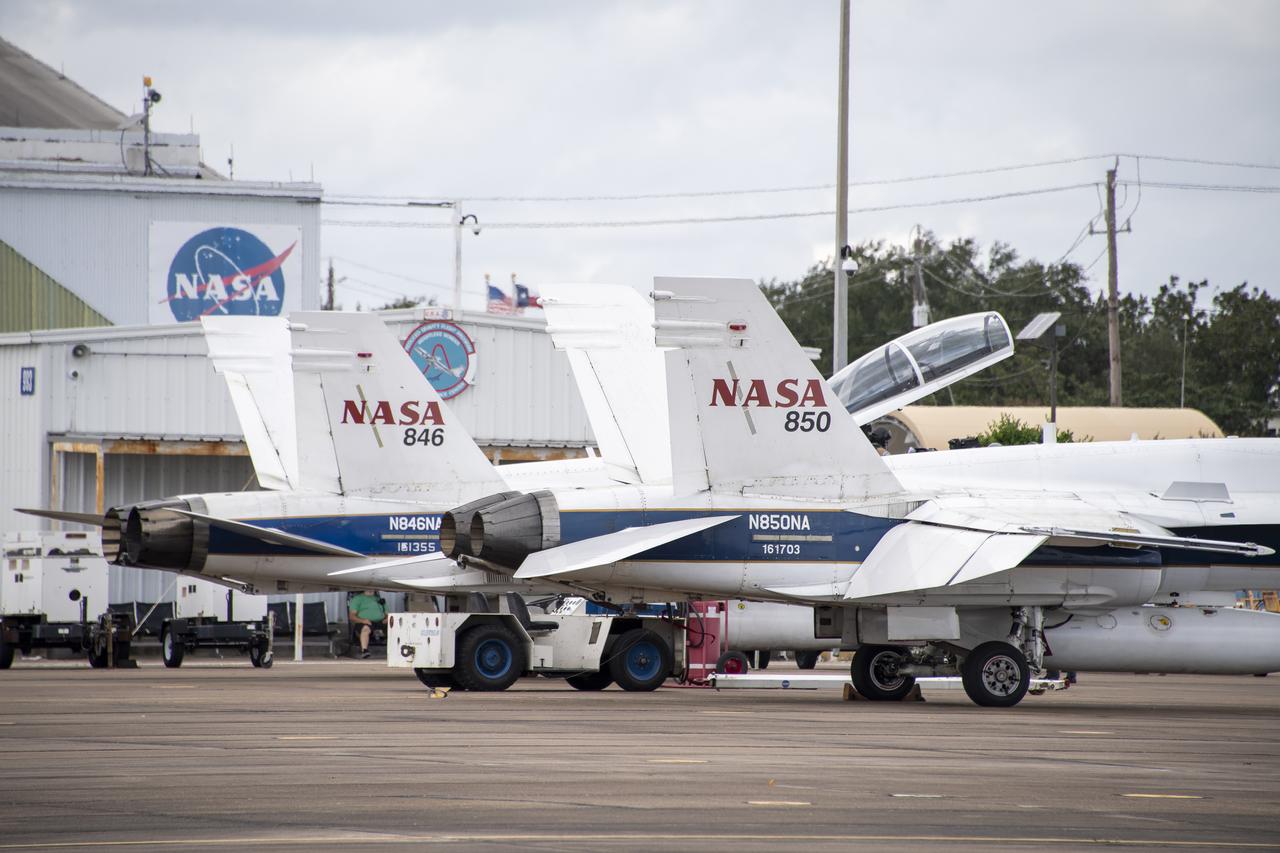 NASA ground and maintenance crews prepare the F/A-18 research aircraft for a supersonic research flight off the coast of Galveston, Texas in support of the QSF18 flight campaign. These crews are vital to making sure the aircraft is ready to operate safely and efficiently for NASA’s research.