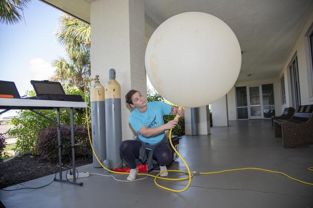 NASA image: NASA Meteorologists Launch Weather Balloon Before Research Flight