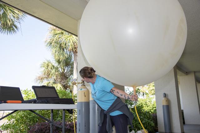 NASA image: NASA Meteorologists Launch Weather Balloon Before Research Flight