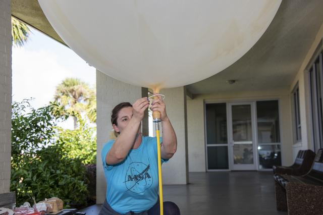 NASA image: NASA Meteorologists Launch Weather Balloon Before Research Flight