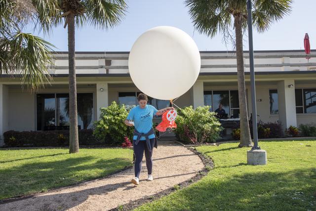 NASA image: NASA Meteorologists Launch Weather Balloon Before Research Flight