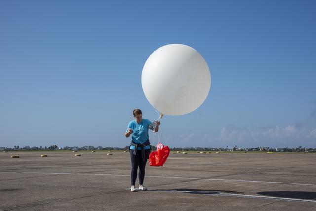 NASA image: NASA Meteorologists Launch Weather Balloon Before Research Flight