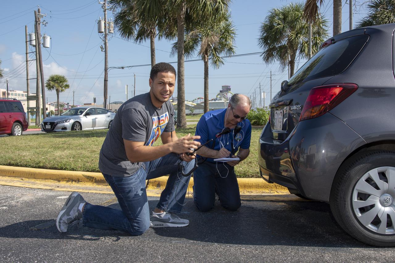 While NASA’s F/A-18 goes supersonic off the coast, a team of researchers monitor the flight and operate multiple sound monitor stations around Galveston and its surrounding area. This allows NASA to obtain accurate sound level data, which gets matched to community response data.