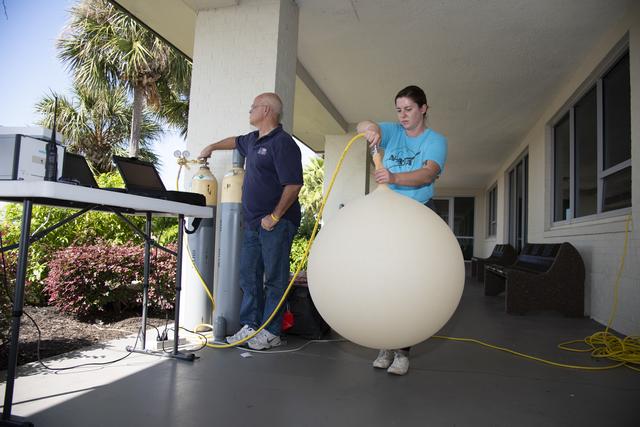 NASA image: NASA Meteorologists Launch Weather Balloon Before Research Flight