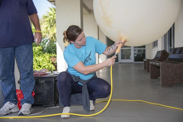 NASA image: NASA Meteorologists Launch Weather Balloon Before Research Flight