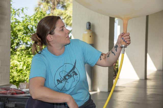 NASA image: NASA Meteorologists Launch Weather Balloon Before Research Flight