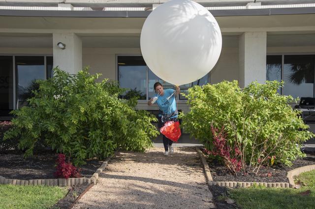 NASA image: NASA Meteorologists Launch Weather Balloon Before Research Flight