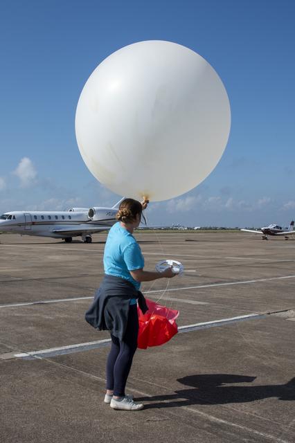 NASA image: NASA Meteorologists Launch Weather Balloon Before Research Flight